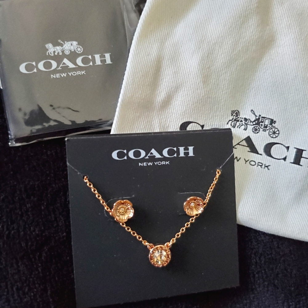 Coach Signature Stone Tea Rose 3-Piece Jewelry Set